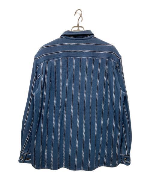 BoTT（ボット）BoTT (ボット) JACQUARD STRIPE SHIRT/ジャガード ストライプ シャツ ネイビー サイズ:Ｍの古着・服飾アイテム