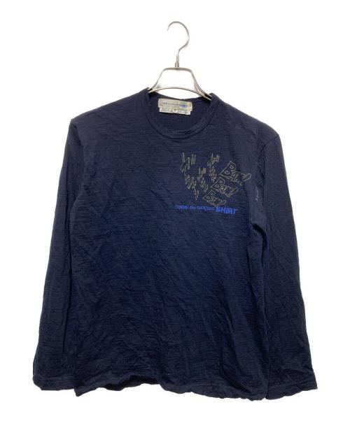 COMME des GARCONS SHIRT（コムデギャルソンシャツ）COMME des GARCONS SHIRT (コムデギャルソンシャツ) クルーネックニット ネイビー サイズ:Ｍの古着・服飾アイテム