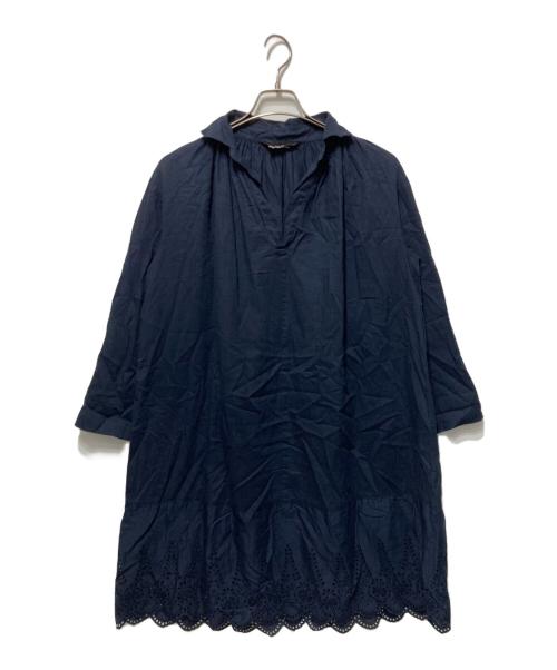 tricot COMME des GARCONS（トリココムデギャルソン）tricot COMME des GARCONS (トリココムデギャルソン) スキッパーブラウスワンピース ネイビー サイズ:Ｓの古着・服飾アイテム
