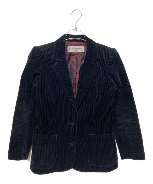Yves Saint Laurent（イヴサンローラン）Yves Saint Laurent (イヴサンローラン) コーデュロイテーラードジャケット ブラック サイズ:Ｓの古着・服飾アイテム