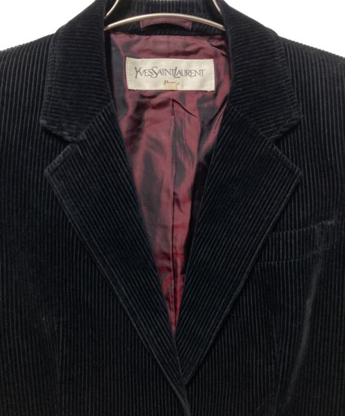 Yves Saint Laurent（イヴサンローラン）Yves Saint Laurent (イヴサンローラン) コーデュロイテーラードジャケット ブラック サイズ:Ｓの古着・服飾アイテム