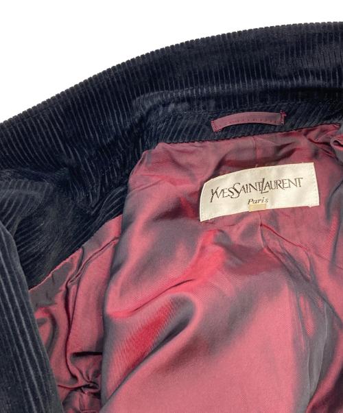 Yves Saint Laurent（イヴサンローラン）Yves Saint Laurent (イヴサンローラン) コーデュロイテーラードジャケット ブラック サイズ:Ｓの古着・服飾アイテム