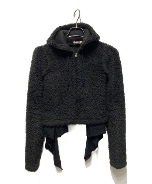 COMME des GARCONS（コムデギャルソン）COMME des GARCONS (コムデギャルソン) レイヤード切替ボアジップパーカー ブラック サイズ:XSの古着・服飾アイテム