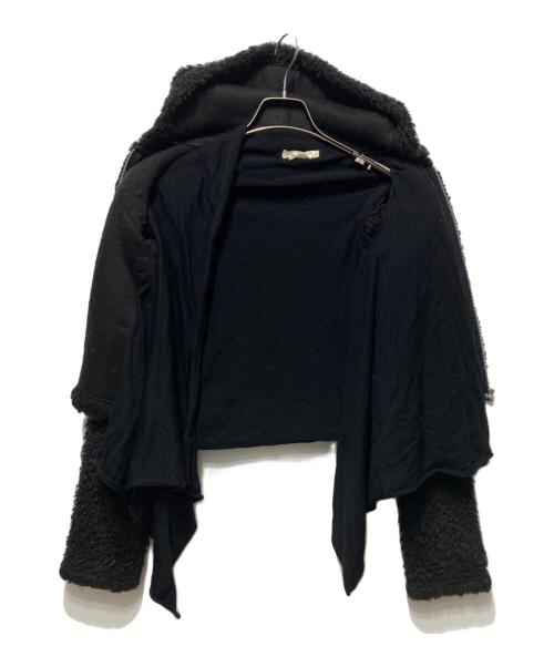 COMME des GARCONS（コムデギャルソン）COMME des GARCONS (コムデギャルソン) レイヤード切替ボアジップパーカー ブラック サイズ:XSの古着・服飾アイテム