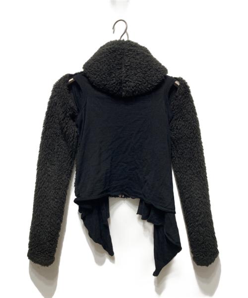 COMME des GARCONS（コムデギャルソン）COMME des GARCONS (コムデギャルソン) レイヤード切替ボアジップパーカー ブラック サイズ:XSの古着・服飾アイテム