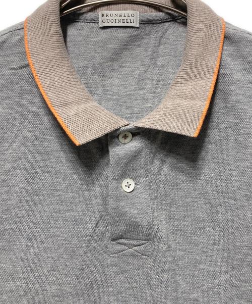 BRUNELLO CUCINELLI（ブルネロクチネリ）BRUNELLO CUCINELLI (ブルネロクチネリ) ニットポロシャツ グレー サイズ:Ｍの古着・服飾アイテム
