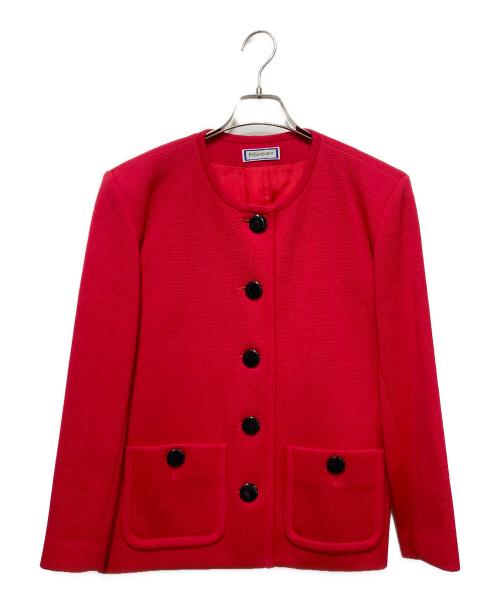 Yves Saint Laurent（イヴサンローラン）Yves Saint Laurent (イヴサンローラン) セットアップ レッド サイズ:ジャケットSIZE M/スカートSIZE 9の古着・服飾アイテム