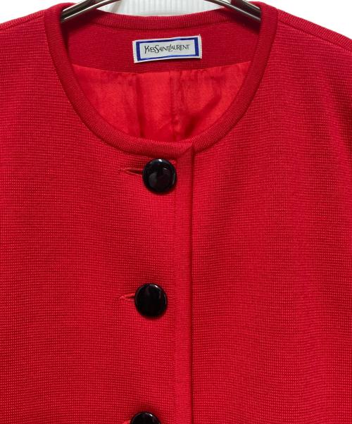 Yves Saint Laurent（イヴサンローラン）Yves Saint Laurent (イヴサンローラン) セットアップ レッド サイズ:ジャケットSIZE M/スカートSIZE 9の古着・服飾アイテム