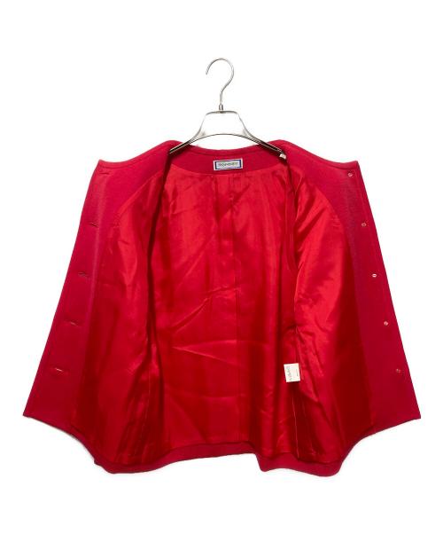 Yves Saint Laurent（イヴサンローラン）Yves Saint Laurent (イヴサンローラン) セットアップ レッド サイズ:ジャケットSIZE M/スカートSIZE 9の古着・服飾アイテム