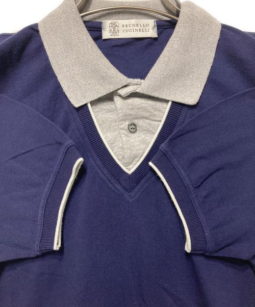 BRUNELLO CUCINELLI（ブルネロクチネリ）BRUNELLO CUCINELLI (ブルネロクチネリ) ポロシャツ ネイビー サイズ:Ｓの古着・服飾アイテム
