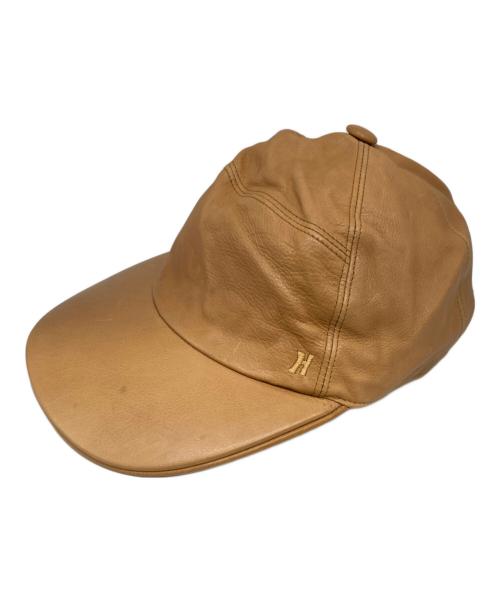 HERMES（エルメス）HERMES (エルメス) レザーキャップ ベージュの古着・服飾アイテム