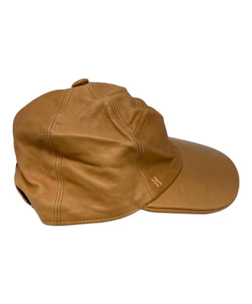 HERMES（エルメス）HERMES (エルメス) レザーキャップ ベージュの古着・服飾アイテム