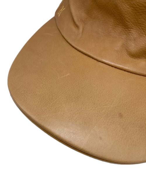 HERMES（エルメス）HERMES (エルメス) レザーキャップ ベージュの古着・服飾アイテム