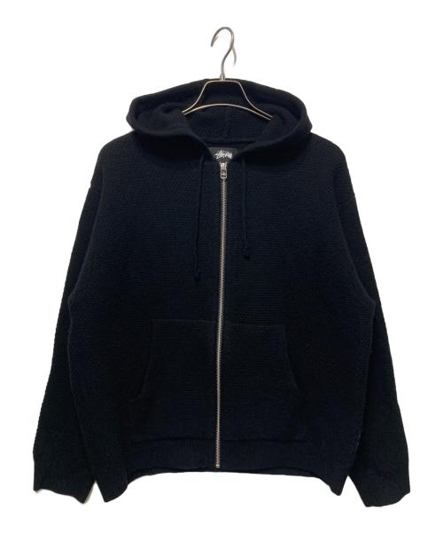 stussy（ステューシー）stussy (ステューシー) Textured Zip Hooded Sweater Black ブラック サイズ:Ｓの古着・服飾アイテム