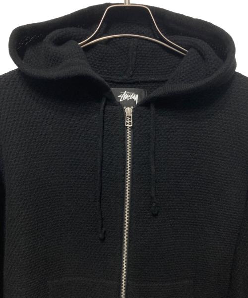 stussy（ステューシー）stussy (ステューシー) Textured Zip Hooded Sweater Black ブラック サイズ:Ｓの古着・服飾アイテム