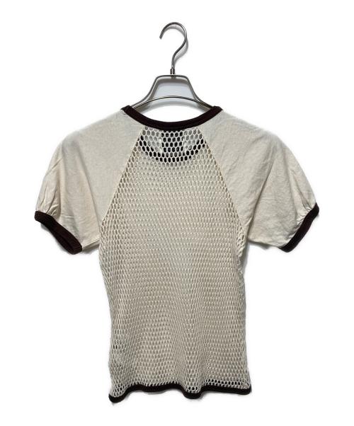 INSCRIRE（アンスクリア）INSCRIRE (アンスクリア) メッシュラグランTEE ベージュ サイズ:Mの古着・服飾アイテム