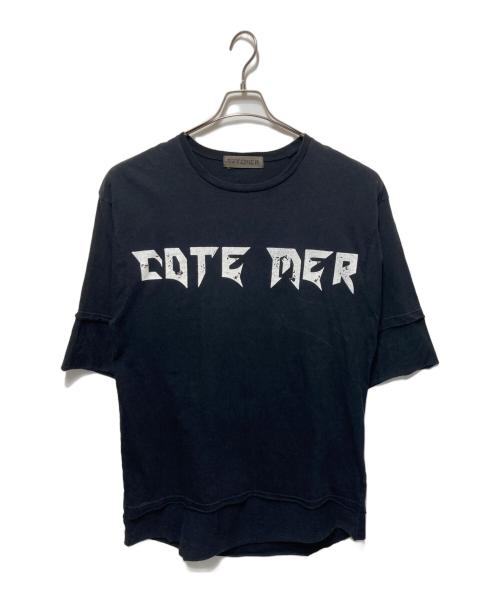cotemer（コートメール）cotemer (コートメール) 再構築Tシャツ ブラック サイズ:freeの古着・服飾アイテム