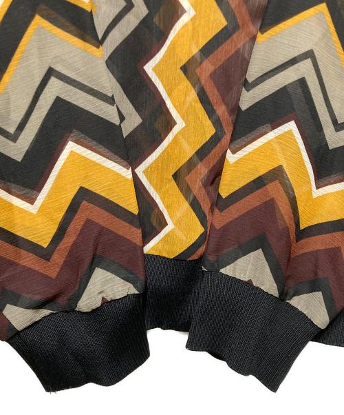 missoni（ミッソーニ）missoni (ミッソーニ) Target (ターゲット) シェブロンシアーブラウス ブラウン サイズ:XLの古着・服飾アイテム