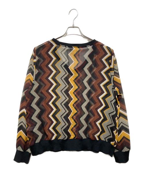 missoni（ミッソーニ）missoni (ミッソーニ) Target (ターゲット) シェブロンシアーブラウス ブラウン サイズ:XLの古着・服飾アイテム