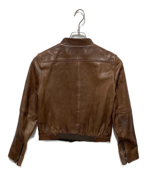 DES PRES（デ プレ）DES PRES (デ プレ) ラムレザー シングルライダースジャケット ブラウン サイズ:SIZE　1の古着・服飾アイテム