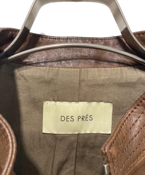 DES PRES（デ プレ）DES PRES (デ プレ) ラムレザー シングルライダースジャケット ブラウン サイズ:SIZE　1の古着・服飾アイテム