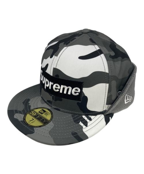 SUPREME（シュプリーム）SUPREME (シュプリーム) New Era (ニューエラ) WINDSTOPPER Earflap Box Logo Cap/ウィンドストッパー フラップ ボックスロゴ キャップ グレー サイズ:7　1/2の古着・服飾アイテム