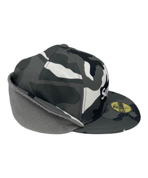 SUPREME（シュプリーム）SUPREME (シュプリーム) New Era (ニューエラ) WINDSTOPPER Earflap Box Logo Cap/ウィンドストッパー フラップ ボックスロゴ キャップ グレー サイズ:7　1/2の古着・服飾アイテム