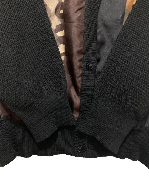 Salvatore Ferragamo（サルヴァトーレ フェラガモ）Salvatore Ferragamo (サルヴァトーレ フェラガモ) シルク切替カーディガン ブラック×ブラウン サイズ:Ｌの古着・服飾アイテム