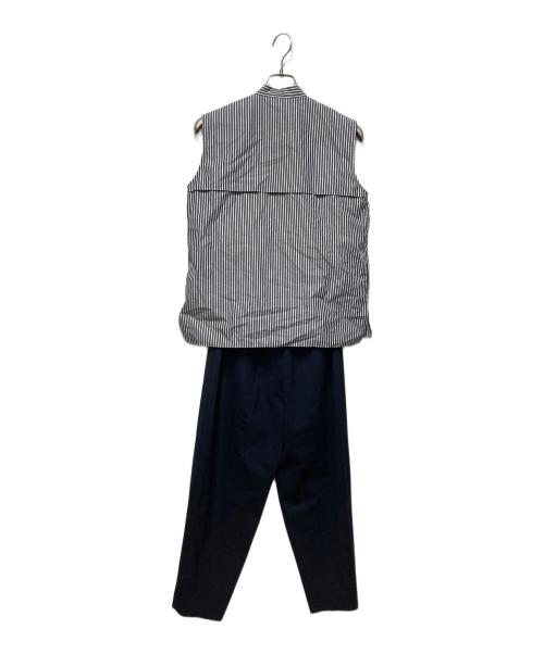 ENFOLD（エンフォルド）ENFOLD (エンフォルド) ストライプ切替ノースリーブオールインワン グレー サイズ:38の古着・服飾アイテム