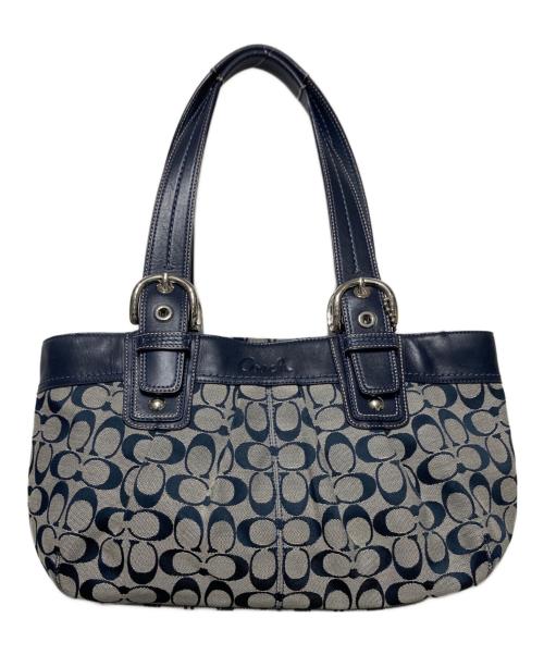 COACH（コーチ）COACH (コーチ) トートバッグ ブルー×ベージュの古着・服飾アイテム