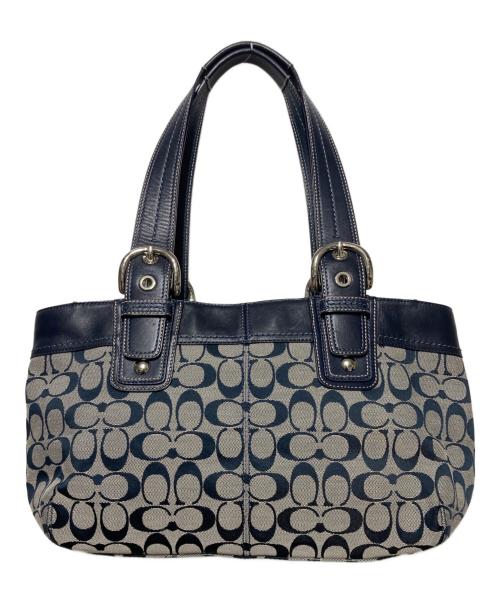 COACH（コーチ）COACH (コーチ) トートバッグ ブルー×ベージュの古着・服飾アイテム