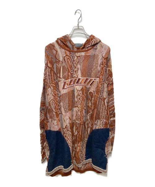 Coogi（クージー）Coogi (クージー) 3Dフーデッドニット ブラウン サイズ:3XLの古着・服飾アイテム
