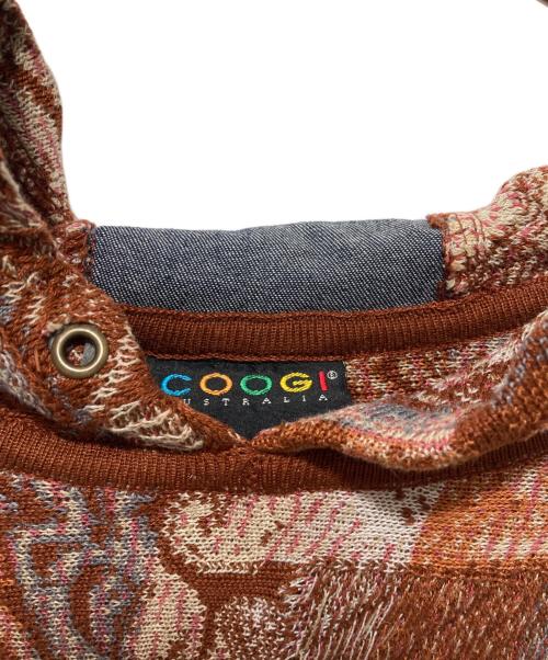 Coogi（クージー）Coogi (クージー) 3Dフーデッドニット ブラウン サイズ:3XLの古着・服飾アイテム