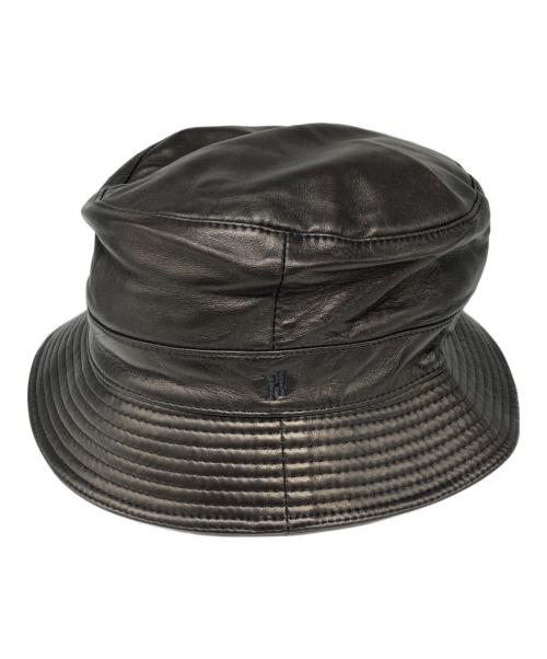 HERMES（エルメス）HERMES (エルメス) MOTSCH レザーバケットハット ブラック サイズ:59の古着・服飾アイテム