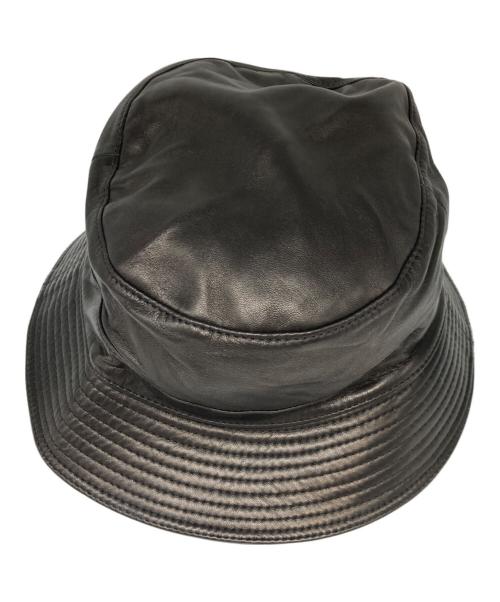 HERMES（エルメス）HERMES (エルメス) MOTSCH レザーバケットハット ブラック サイズ:59の古着・服飾アイテム