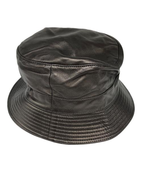 HERMES（エルメス）HERMES (エルメス) MOTSCH レザーバケットハット ブラック サイズ:59の古着・服飾アイテム