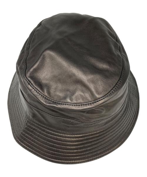 HERMES（エルメス）HERMES (エルメス) MOTSCH レザーバケットハット ブラック サイズ:59の古着・服飾アイテム