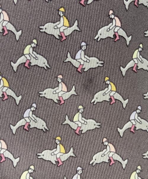 HERMES（エルメス）HERMES (エルメス) ネクタイ グレー サイズ:156×10の古着・服飾アイテム