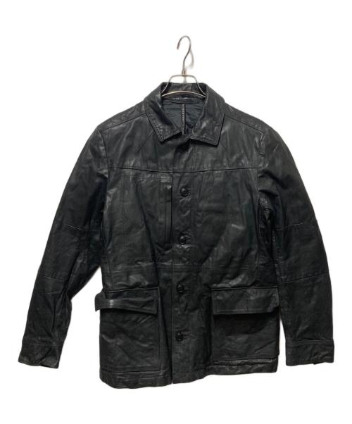 Blackbarrett by Neil Barrett（ブラックバレット）Blackbarrett by Neil Barrett (ブラックバレット) 中綿レザージャケット ブラック サイズ:3の古着・服飾アイテム