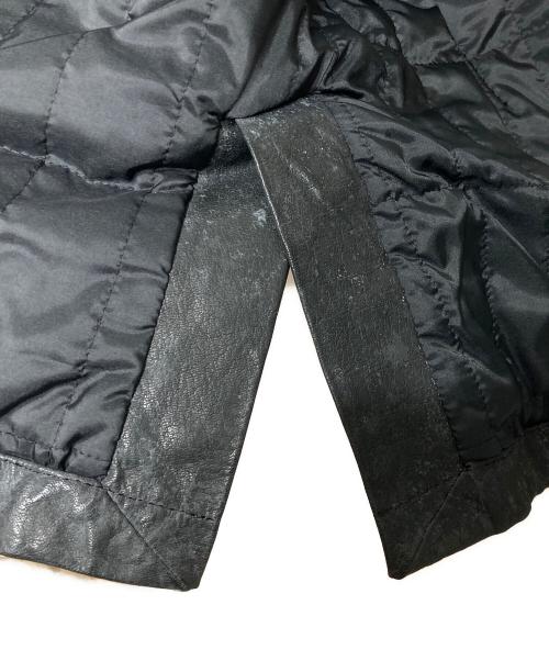 Blackbarrett by Neil Barrett（ブラックバレット）Blackbarrett by Neil Barrett (ブラックバレット) 中綿レザージャケット ブラック サイズ:3の古着・服飾アイテム
