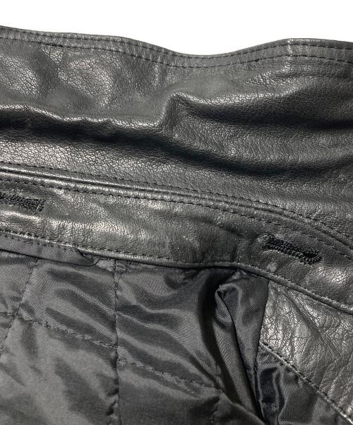 Blackbarrett by Neil Barrett（ブラックバレット）Blackbarrett by Neil Barrett (ブラックバレット) 中綿レザージャケット ブラック サイズ:3の古着・服飾アイテム