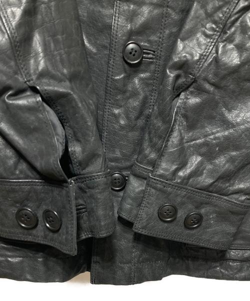 Blackbarrett by Neil Barrett（ブラックバレット）Blackbarrett by Neil Barrett (ブラックバレット) 中綿レザージャケット ブラック サイズ:3の古着・服飾アイテム