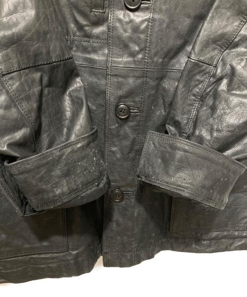 Blackbarrett by Neil Barrett（ブラックバレット）Blackbarrett by Neil Barrett (ブラックバレット) 中綿レザージャケット ブラック サイズ:3の古着・服飾アイテム
