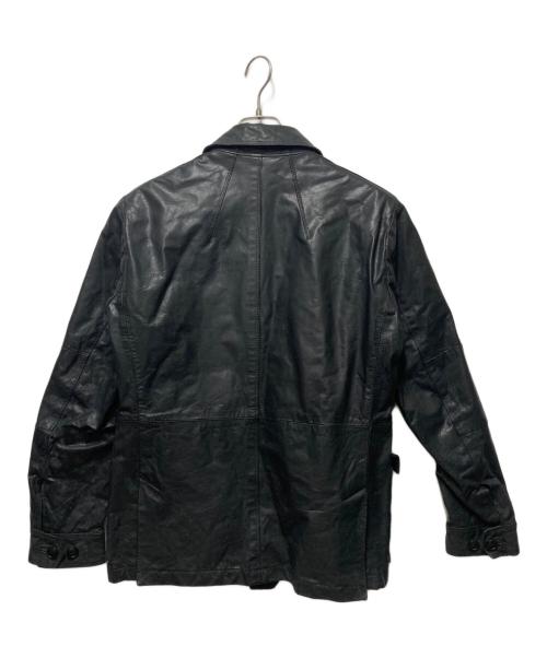 Blackbarrett by Neil Barrett（ブラックバレット）Blackbarrett by Neil Barrett (ブラックバレット) 中綿レザージャケット ブラック サイズ:3の古着・服飾アイテム
