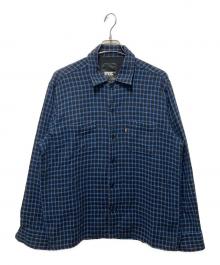 FTC（エフティーシー）の古着「GAUZE PLAID SHIRT/ガーゼプラッドシャツ」｜ブラック×ブルー