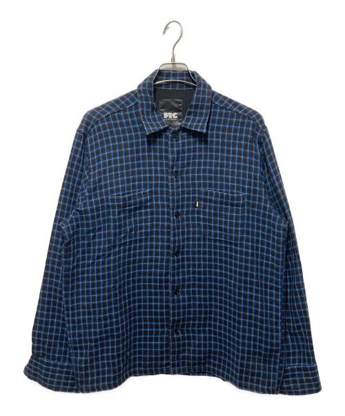 FTC（エフティーシー）FTC (エフティーシー) GAUZE PLAID SHIRT/ガーゼプラッドシャツ ブラック×ブルー サイズ:Ｍの古着・服飾アイテム