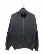 UNDECORATEDアンデコレイテッド）の古着「エルボーパッチジップアップニット」｜グレー