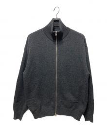 UNDECORATED（アンデコレイテッド）の古着「エルボーパッチジップアップニット」｜グレー
