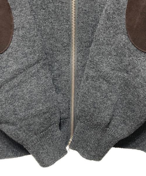 UNDECORATED（アンデコレイテッド）UNDECORATED (アンデコレイテッド) エルボーパッチジップアップニット グレー サイズ:2の古着・服飾アイテム