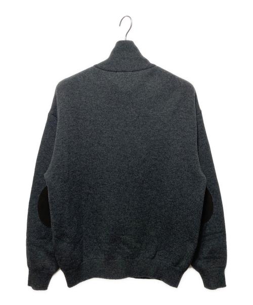 UNDECORATED（アンデコレイテッド）UNDECORATED (アンデコレイテッド) エルボーパッチジップアップニット グレー サイズ:2の古着・服飾アイテム